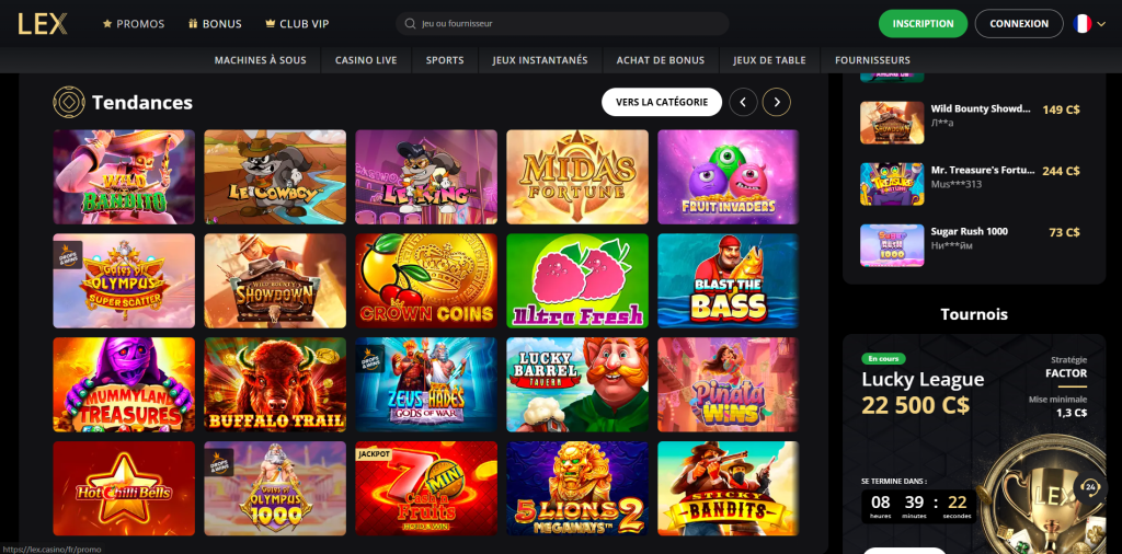 les conditions du bonus sans dépôt de lex casino : coefficient et plafond